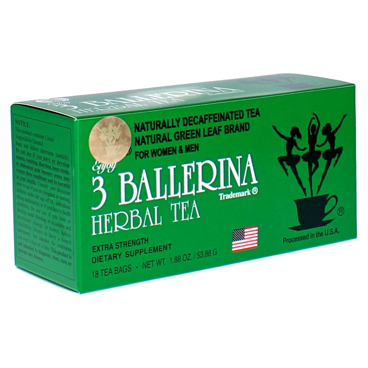 3 Ballerina Herbal Tea Drink Extra Strength Herbal, 18 Count (Pack of 2)