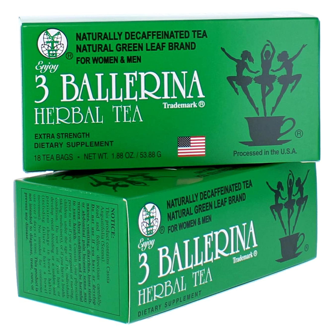 3 Ballerina Herbal Tea Drink Extra Strength Herbal, 18 Count (Pack of 2)