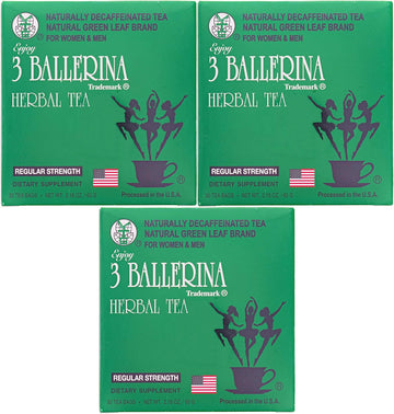 3 Pack of 3 Ballerina Tea for Men and Women (3 Boxes of 30 Tea Bags)